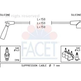 Immagine di FACET 4.7007 Kit Cavi Accensione Made in Italy OE Equivalent CHEVROLET: Matiz, DAEWOO: Matiz I Hatchback