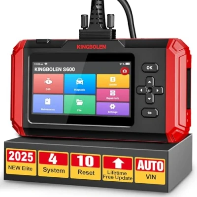 Immagine di KINGBOLEN S600 OBD2 Lettore di codice con 4 sistemi + 10 Servizi riavvio Sistema Motore ABS SRS ETS Oil Iniezione Reset BLEED TPMS EPB SAS DPF BMS AFS Aggiornamento a Vita