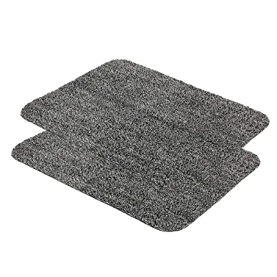 Immagine di Tappeto antisporco lavabile set di 2 40x60 antracite per porte in 100% cotone Entra SAUGSTARK zerbino antiscivolo easy care