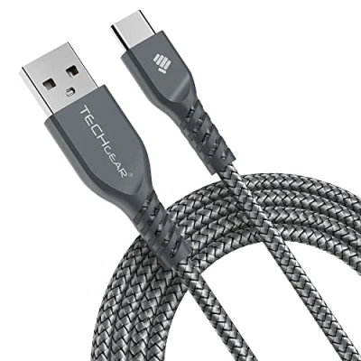 Immagine di TECHGEAR Lungo Cavo di ricarica e Sincronizzazione dati USB C ad alta durabilità (2 m) Per Dispositivi Tipo Compatibile con iPad Pro 12.9&quot; 2022 2018, 11&quot;, Air 10.9&quot;, 10