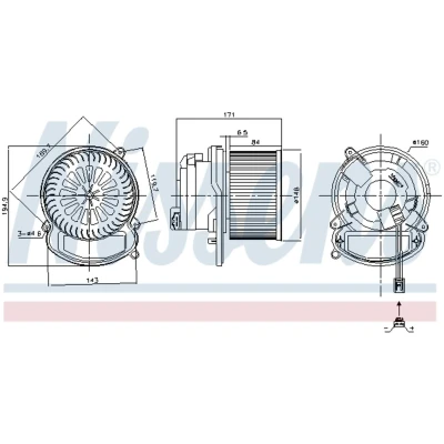 Immagine di NISSENS 87504 Elettromotore, Ventilatore abitacolo 12 senza regolatore integrato