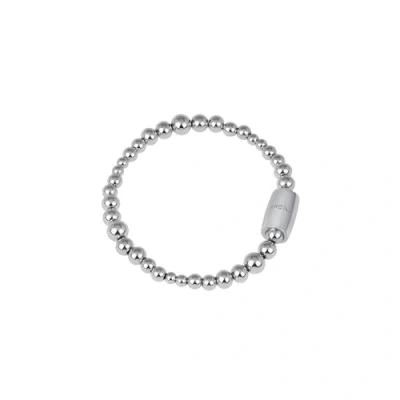 Immagine di Breil, Collezione Magnetica, Bracciale Donna Small Moon, in Acciaio Lucido Specchiato, con Piccole Sfere di Diverse Dimensioni, Pratica Chiusura Magnete, Colore Silver, Misura 19 Cm