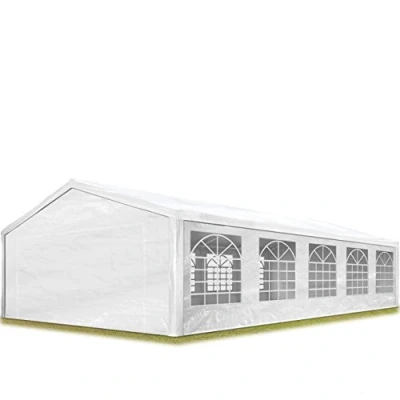 Immagine di TOOLPORT Tendone per Feste Gazebo 5x10 m Bianco PE 350 N Impermeabile Protezione UV Tenda Giardino sagre Eventi mercati Esterno