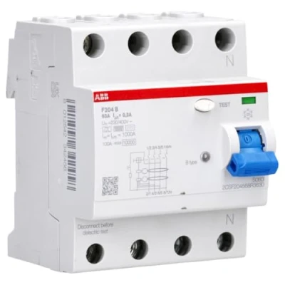 Immagine di Interruttore di protezione FI TypB 4P 63A, 300mA,3kA,4TE F204B 63/0,3 4TE