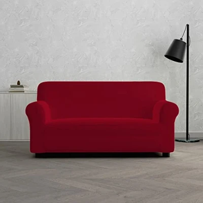 Immagine di MB HOME BASIC Copridivano Elastico Dahlia, Bordeaux, 2 Posti