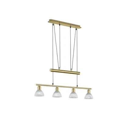 Immagine di Trio 371010308 Levisto Sistema di Faretti LED da Soffitto a 3 Luci, in Ottone Opaco e Vetro
