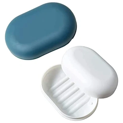 Immagine di portasapone con coperchio, 2 pezzi, contenitore da viaggio, doccia portatile perfetto per bagno, viaggi, campeggio
