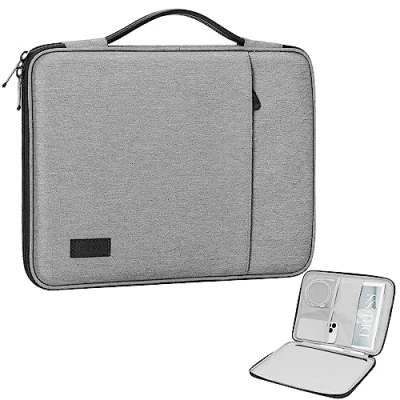 Immagine di MoKo 9 11 Pollice Custodia Borsa per Tablet Grande capacità, Compatibile con iPad 10a/Air 5/4 2022, PRO M2 2022 2018, Galaxy Tab A8 10.5/Tab S8 11&quot; Nero &amp; Grigio