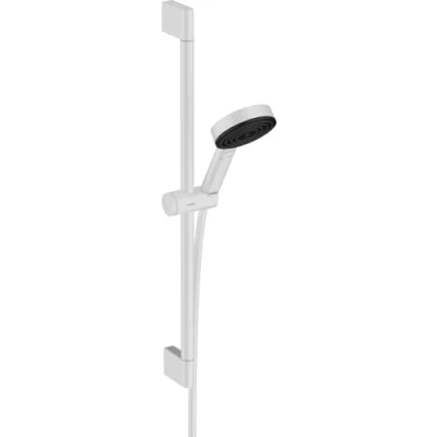 Immagine di hansgrohe Pulsify Select S Set doccia 105 3 tipi di getto Relax EcoSmart con asta 65 cm, bianco opaco, 24161700