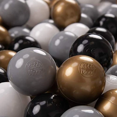 Immagine di KiddyMoon 700 Palline/7Cm Palline Morbide Colorate per Piscina Bambini Fatto in EU, Bianco/Grigio/Nero/Oro