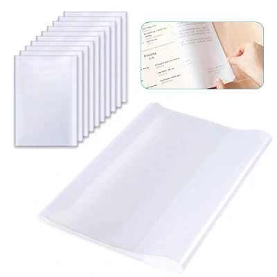 Immagine di XGzhsa Copertine per quaderno in plastica A4, libri impermeabili trasparenti riutilizzabili e regolabili addensabile lhome office scolastico (10 pezzi)