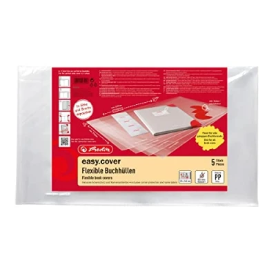 Immagine di Herlitz 50014750 Copertina per libri scolastici, 5 pezzi, colore: Trasparente