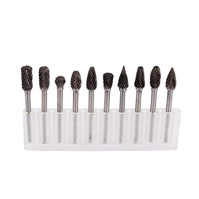 Immagine di Fresa Al Carburo Di Tungsteno,Set 10 Frese Rotative In Tungsteno Solido Lime Diamantate Set Sostituzione Per Trapano Utensile