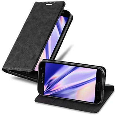 Immagine di Cadorabo Custodia Libro per Samsung Galaxy A5 2017 in NERO di NOTTE con Vani Carte, Funzione Stand e Chiusura Magnetica Portafoglio Cover Case Wallet Book Etui Protezione