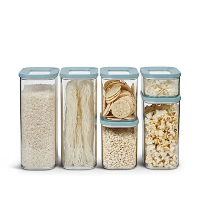 Immagine di Mepal Set di 6 pezzi Contenitori Plastica per Alimenti con Coperchio Organizzatori da Cucina Trasparente, Impilabili &amp; Ermetici 2 x 1000 ml, 1 1500 ml e 425 Nordic Green