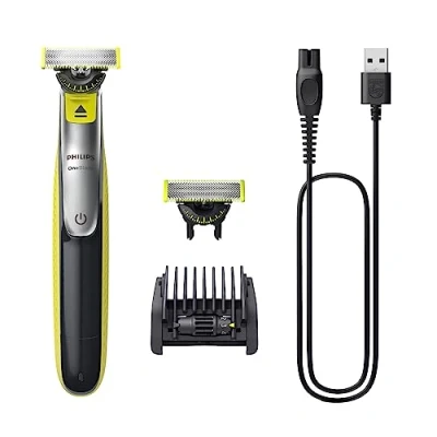 Immagine di Philips OneBlade 360 Face, Autentico Regolabarba e Rasoio Elettrico, con l&#039;Innovativa Lama 360, 2 Lame per il Viso, Pettine Regolabile 5 in 1 (Modello QP2734/30)