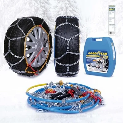Immagine di Goodyear 77936 Catene neve 12 mm per SUV, furgoni, camper e 4x4, Tensionatore automatico, misura 247