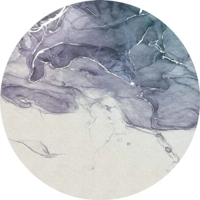 Immagine di Komar D1 004 Dot, carta da parati autoadesiva e rotonda, in tessuto non tessuto, colore blu, grigio