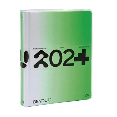 Immagine di BE YOU Color Neon Diario Scuola 2023 2024, 12 Mesi, Settembre Agosto Agenda Scolastica con Sticker e Pagine per Sketch, Copertina Trasparente, Formato Large 13,5 x 18,2 cm