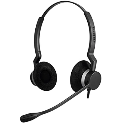 Immagine di Jabra Biz 2300 USB A Unified Communication Cuffie Stereo On Ear, con Cavo e Cancellazione del Rumore, Certificate per le Communication, Unità Base Telefoni Fissi Softphone