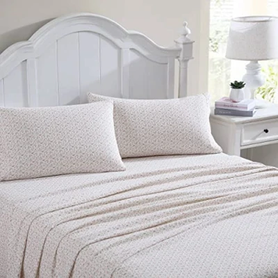 Immagine di Laura Ashley Home Set di lenzuola doppie, in flanella cotone, spazzolato per una maggiore morbidezza e comfort (Evie Pink, 3 pezzi, doppio)