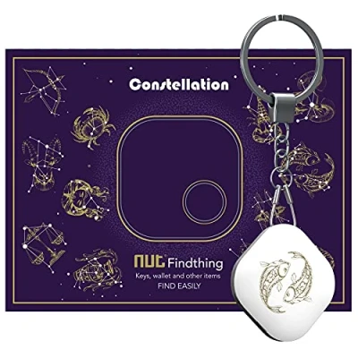 Immagine di Nutale 1PCS Localizzatore Trova Oggetti Smarriti e Chiavi con App per regali Costellazione Cani, Bambini, Gatti, Bagagli, Portafogli, Batteria Sostituibile Impermeabile (Pesci)
