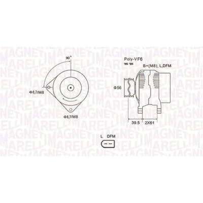 Immagine di MAGNETI MARELLI 063731912010 Alternatore 12V 180A VOLKSWAGEN: Passat B7 Variant, Caddy 3, B6 Variant