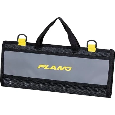 Immagine di Plano Z Series Lure Wrap, grigio e nero con scomparti trasparenti, impermeabile Pack and Roll Storage per esche da pesca, terminali Tackle, attacchi MOLLE