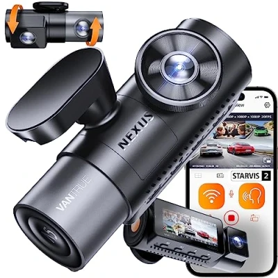 Immagine di VANTRUE N5 4 Canali STARVIS 2 Sensor Dash Cam 5GHz WIFI GPS, 1944P/2.5K + Tripla 1080P Telecamera per auto, Dashcam auto Controllo Vocale 24h. Modalità di Parcheggio Buffer, APP &amp; 160IPS Max 512G