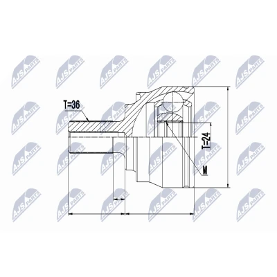 Immagine di NTY NPZ VV 020 Kit Giunto Omocinetico Assale anteriore Sx, Dx Gomma VOLVO: V40 Hatchback