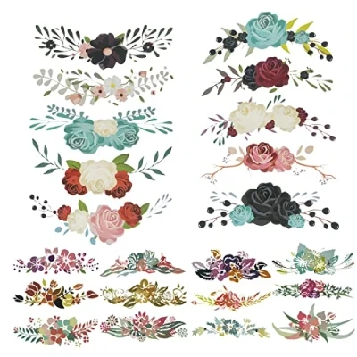 Immagine di Woohome 22 Pz Toppa Termoadesiva Fiori Patch di Trasferimento Calore Carta Transfer per Tessuti Toppe A T Shirt Jeans Zaini Abito Decorazione Artistica Fai Da Te