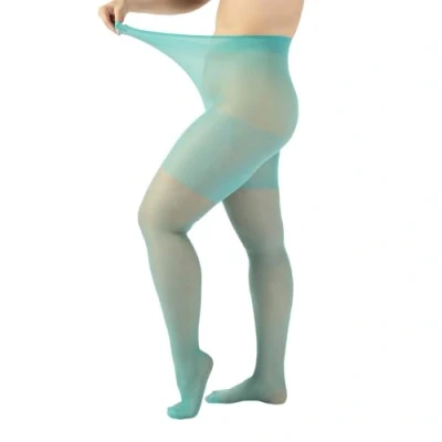 Immagine di Calzitaly Sheer PLUS SIZE Tights 20 DEN Collant, Donna, Taglia: XL, Turquoise