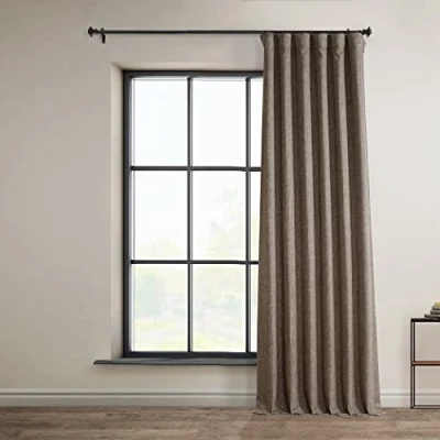 Immagine di HPD Half Price Drapes tende oscuranti in finto lino, lunghe 213 cm, lussuose lino per camera da letto e soggiorno (1 pannello), 127 x colore: cacao olandese