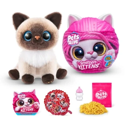 Immagine di Pets Alive Smitten Kittens Surprise, Mooloo, Nurture Play, Soft Toy Unboxing, Interactive, 10 Sounds, Ultra Plushies, Adopt Electronic Pet Kitten (Mooloo)