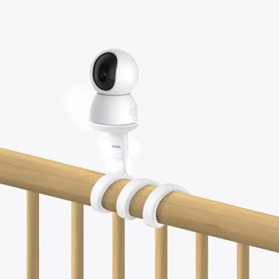 Immagine di KAWA Supporto per baby monitor, universale monitor lettino, flessibile Compatibile con tutte le videocamere bambini a tre fori da 1/4, Senza attrez