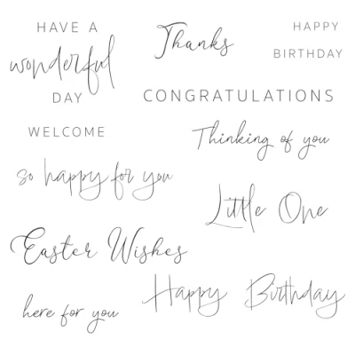 Immagine di Sizzix Timbri Trasparenti Daily Sentiments, Sentimenti quotidiani, One size