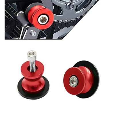 Immagine di Bonnoeuvre 2pcs Universale M8 Nottolini Forcellone Cavalletto Appoggi Assen Swingarm Spool Screw per Kawasaki Z900 Z800 Z650 Z1000sx/ S1000RR S1000R S1000XR/ CBR250R CBR900RR/ Ducati 749 (Rosso)