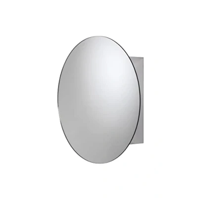 Immagine di Croydex, Mobile a Parete da Bagno, in Acciaio Inox, con Specchio Rotondo