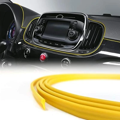Immagine di 4R Quattroerre.it 19952 Trim Stripes Profilo ad Incastro per Interni Auto, Giallo, 3 mm x mt