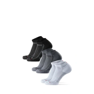Immagine di DANISH ENDURANCE Calzini Corti da Corsa, Anti Vescica, Calze Tecniche Sportive Running, per Uomo e Donna, 3 Paia Multicolore (1x Nero/Grigio, 1x Grigio/Nero, Bianco) 39 42