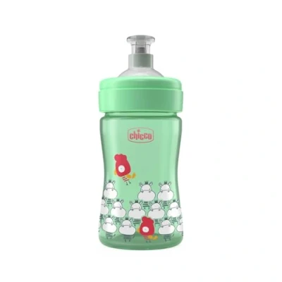 Immagine di Chicco Tazza Antigoccia PUSH&amp;PULL, per Bambini, Piccola e Compatta, Con Coperchio in Plastica, Verde, 18 Mesi+