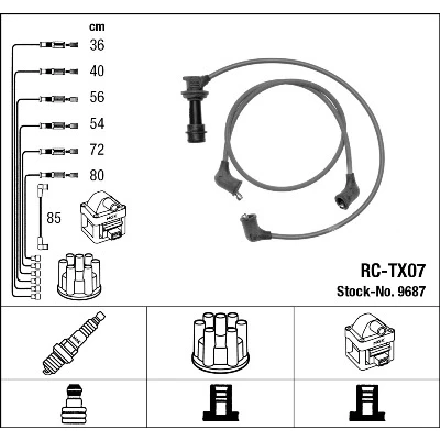Immagine di NGK 9687 Kit Cavi Accensione 7