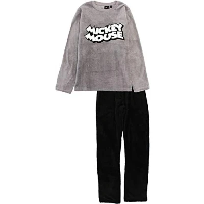 Immagine di Disney Mickey Mouse Pigiama a Maniche Lunghe in Pile Corallo, Grigio, L