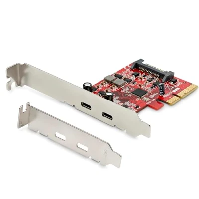 Immagine di StarTech.com Scheda PCIe a 2 porte USB 3.1 (10Gbps), Gen 3 x4, ASM3142 Chipset, PCI Express Tipo C (PEXUSB312C3)