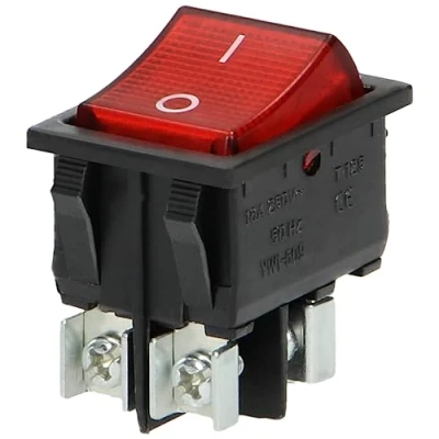 Immagine di Miratic Interruttore a Bilanciere Retroilluminato On Off 230V 20A 50Hz (pulsante rosso/alloggiamento nero)