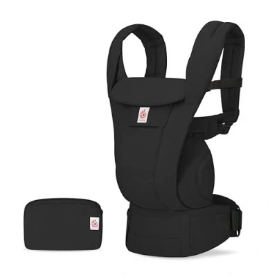 Immagine di Ergobaby Omni Deluxe marsupio tutto in uno per neonati dalla nascita fino a 20 kg, ergonomico cotone 4 posizioni, posteriore, da viaggio, Onyx Black