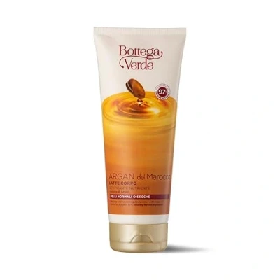 Immagine di Bottega Verde Argan del Marocco, Latte Corpo, 200 ml, Setificante Nutriente, con Olio di Argan,per Pelli Normali o Secche