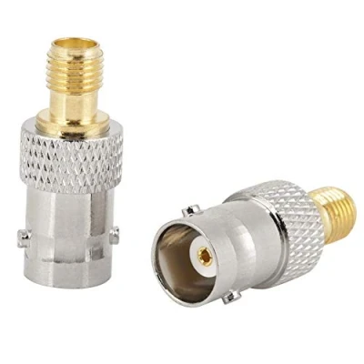 Immagine di Walfront 2Pcs BNC Femmina a SMA Tipo RF Connettore Coassiale Adattatore Convertitore Di Prova Nucleo In Rame Placcato Oro