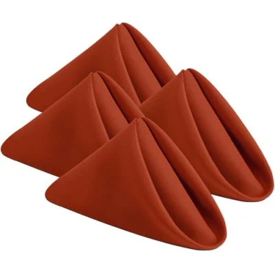 Immagine di KICHLY Stoffservietten 24er Pack, Wiederverwendbare Weich &amp; Komfortabel Ideal für Veranstaltungen und den regelmäßigen Gebrauch zu Hause, Polyester (Orange, 50 x cm)