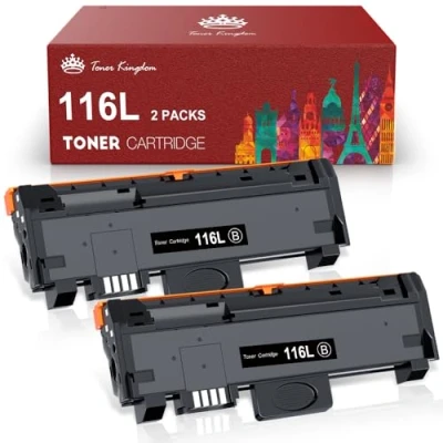 Immagine di toner Kingdom D116L D116S cartuccia compatibile per Samsung MLT Cartucce Xpress SL M2835DW M2825ND M2825DW M2885FW M2675 M2675FN M2875FD M2625 M2626 M2676 (nero, 2 pack)